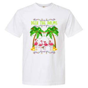 Deck the Palms Merry Flamingo Christmas funny Garment-Dyed Heavyweight T-Shirt