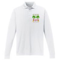 Deck the Palms Merry Flamingo Christmas funny Performance Long Sleeve Polo