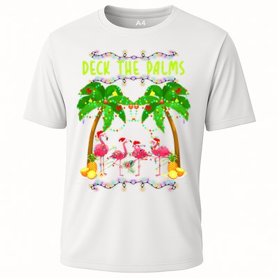 Deck the Palms Merry Flamingo Christmas funny Performance Shirt