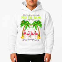 Deck the Palms Merry Flamingo Christmas funny Hoodie
