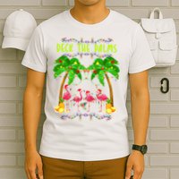 Deck the Palms Merry Flamingo Christmas funny T-Shirt