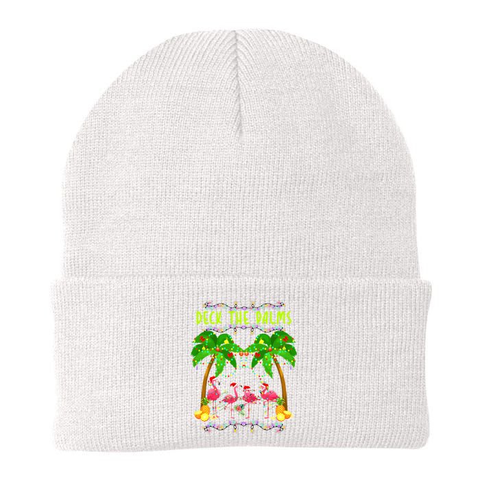 Deck the Palms Merry Flamingo Christmas funny Beanie