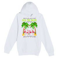 Deck the Palms Merry Flamingo Christmas funny Premium Pullover Hoodie