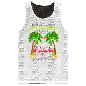 Deck the Palms Merry Flamingo Christmas funny Mesh Reversible Basketball Jersey Tank