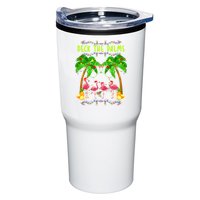 Deck the Palms Merry Flamingo Christmas funny Tumbler