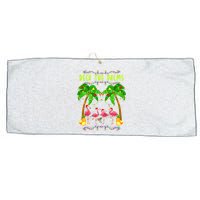 Deck the Palms Merry Flamingo Christmas funny Large Microfiber Waffle Golf Towel
