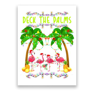 Deck the Palms Merry Flamingo Christmas funny Poster