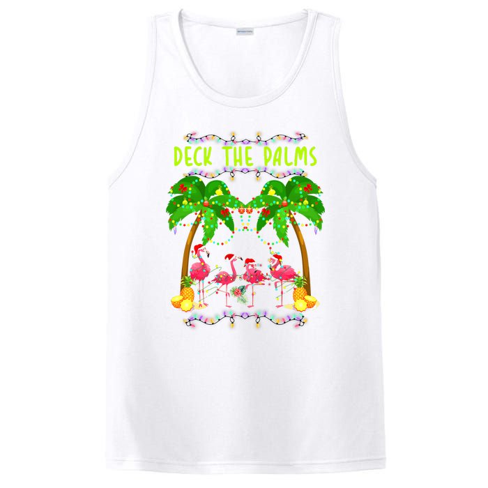 Deck the Palms Merry Flamingo Christmas funny PosiCharge Competitor Tank