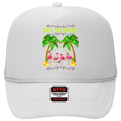 Deck the Palms Merry Flamingo Christmas funny Trucker Hat