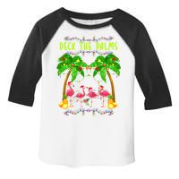 Deck the Palms Merry Flamingo Christmas funny Toddler Fine Jersey T-Shirt
