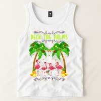 Deck the Palms Merry Flamingo Christmas funny Tank Top