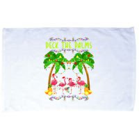 Deck the Palms Merry Flamingo Christmas funny Microfiber Hand Towel