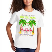 Deck the Palms Merry Flamingo Christmas funny Kids T-Shirt