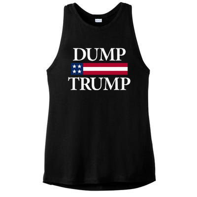 Dump Trump Political Ladies PosiCharge Tri-Blend Wicking Tank