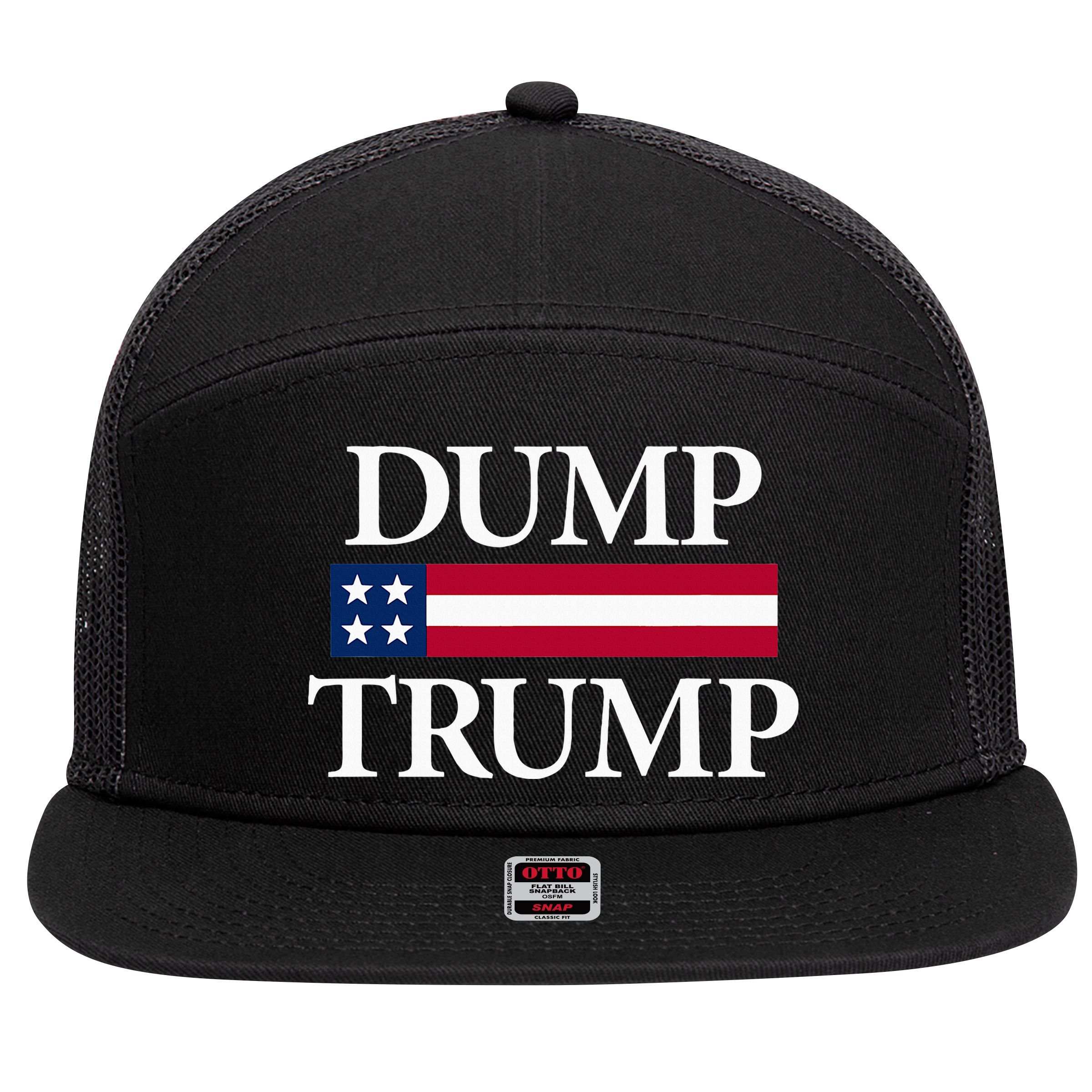 Dump Trump Political 7 Panel Mesh Trucker Snapback Hat