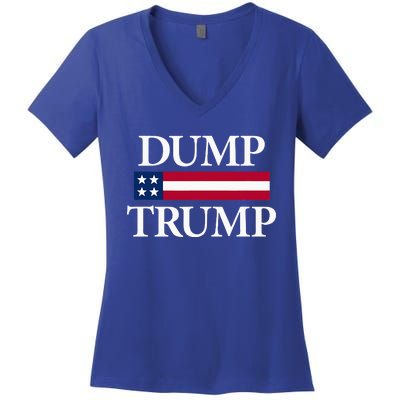 Dump Trump Political Women's V-Neck T-Shirt