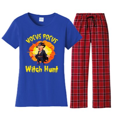 Donald Trump President Halloween Day Witch Hunt Women's Flannel Pajama Set