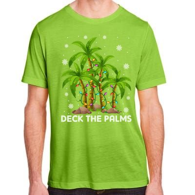 Deck The Palms Tropical Hawaii Merry Christmas Hawaiian Gift Adult ChromaSoft Performance T-Shirt