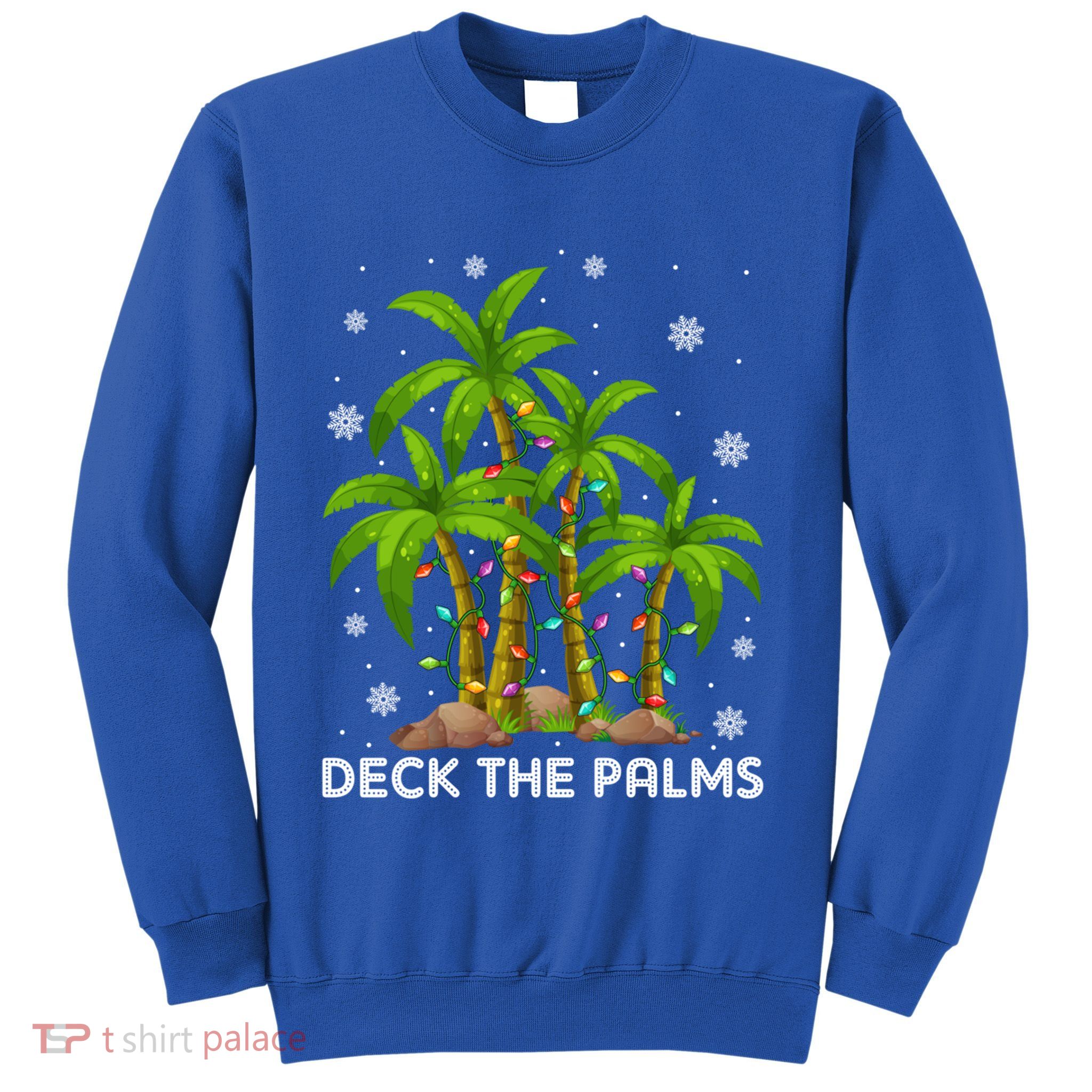 Deck The Palms Tropical Hawaii Merry Christmas Hawaiian Gift Sweatshirt