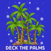 Deck The Palms Tropical Hawaii Merry Christmas Hawaiian Gift Tall T-Shirt