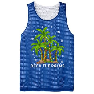 Deck The Palms Tropical Hawaii Merry Christmas Hawaiian Gift Mesh Reversible Basketball Jersey Tank