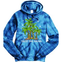 Deck The Palms Tropical Hawaii Merry Christmas Hawaiian Gift Tie Dye Hoodie