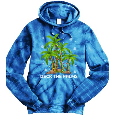 Deck The Palms Tropical Hawaii Merry Christmas Hawaiian Gift Tie Dye Hoodie