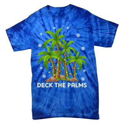 Deck The Palms Tropical Hawaii Merry Christmas Hawaiian Gift Tie-Dye T-Shirt