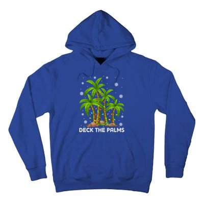 Deck The Palms Tropical Hawaii Merry Christmas Hawaiian Gift Tall Hoodie