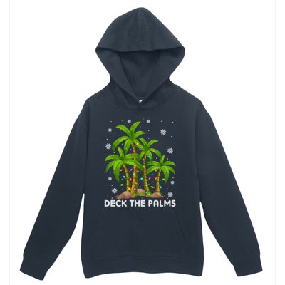 Deck The Palms Tropical Hawaii Merry Christmas Hawaiian Gift Urban Pullover Hoodie