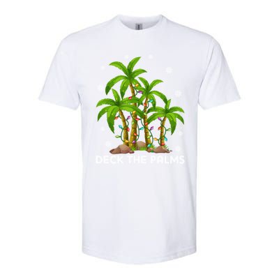 Deck The Palms Tropical Hawaii Merry Christmas Hawaiian Gift Softstyle CVC T-Shirt