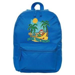 Deck The Palms / Merry Christmas Santa / Christmas Lights Cute Gift 16 in Basic Backpack