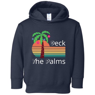 Deck The Palms Tropical Christmas Hawaii Palm Tree Lights Funny Gift Toddler Hoodie