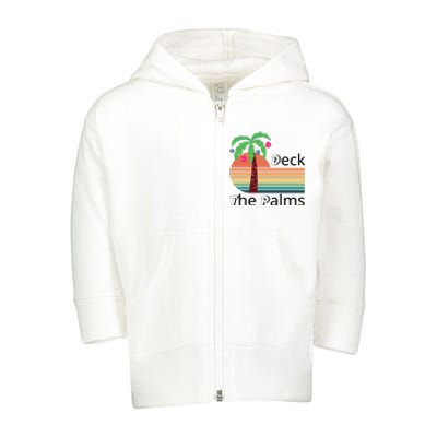 Deck The Palms Tropical Christmas Hawaii Palm Tree Lights Funny Gift Toddler Zip Fleece Hoodie