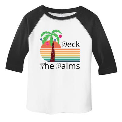 Deck The Palms Tropical Christmas Hawaii Palm Tree Lights Funny Gift Toddler Fine Jersey T-Shirt