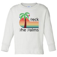 Deck The Palms Tropical Christmas Hawaii Palm Tree Lights Funny Gift Toddler Long Sleeve Shirt