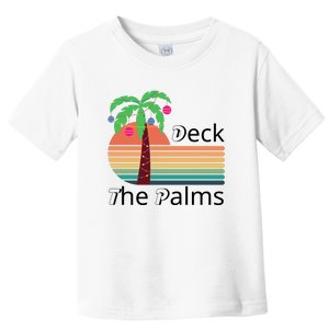 Deck The Palms Tropical Christmas Hawaii Palm Tree Lights Funny Gift Toddler T-Shirt