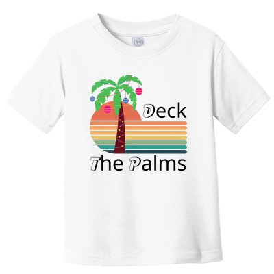 Deck The Palms Tropical Christmas Hawaii Palm Tree Lights Funny Gift Toddler T-Shirt