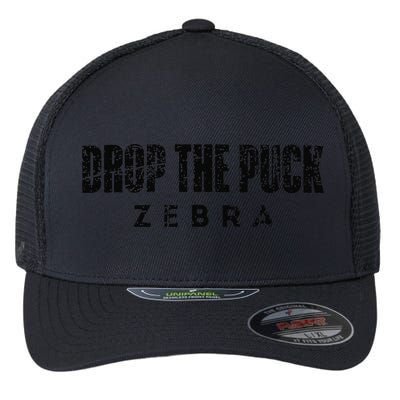 Drop The Puck Zebra Flexfit Unipanel Trucker Cap