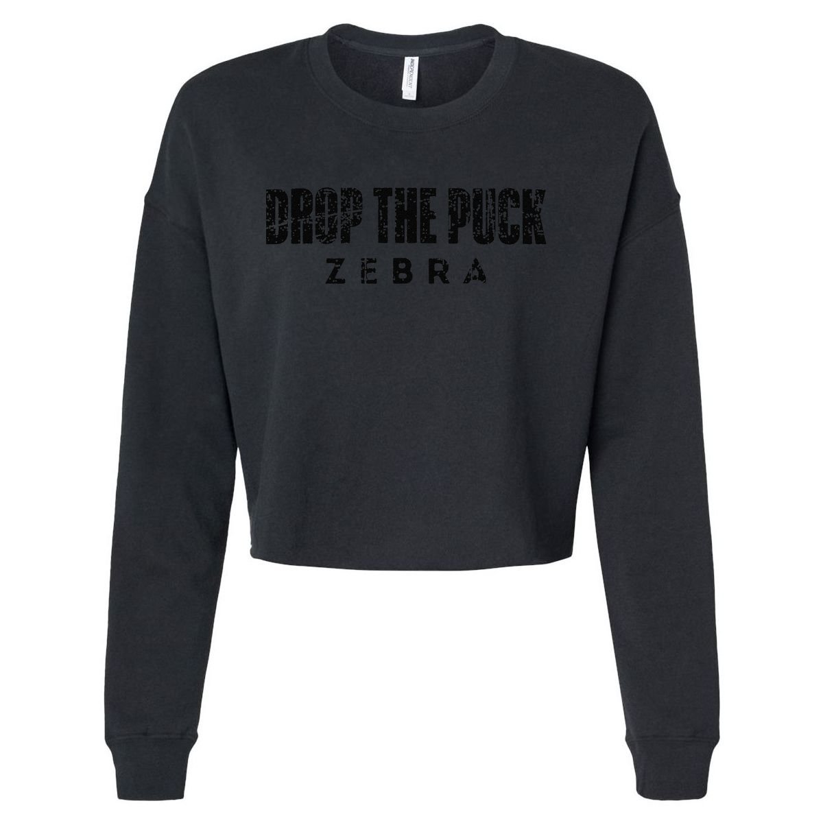 Drop The Puck Zebra Cropped Pullover Crew