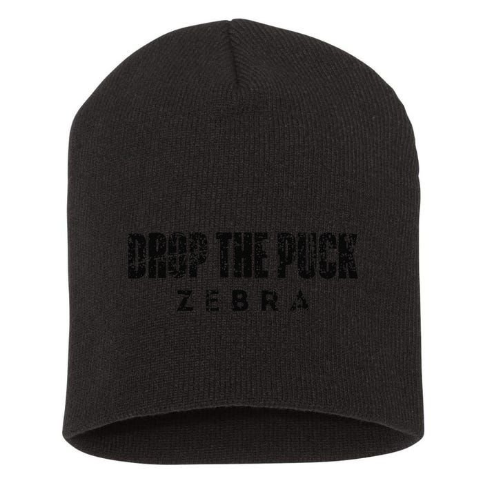 Drop The Puck Zebra Short Acrylic Beanie