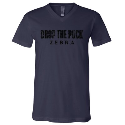 Drop The Puck Zebra V-Neck T-Shirt