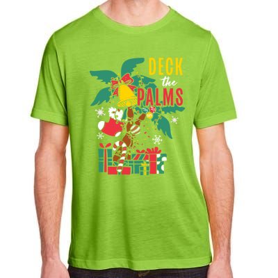 Deck The Palms Island Ocean Beach Merry Christmas Meaningful Gift Adult ChromaSoft Performance T-Shirt