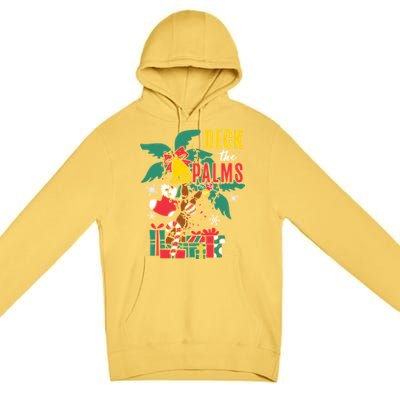 Deck The Palms Island Ocean Beach Merry Christmas Meaningful Gift Premium Pullover Hoodie