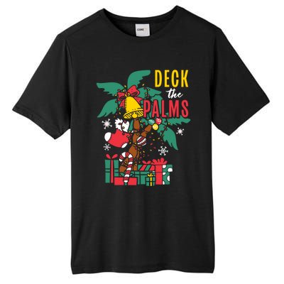 Deck The Palms Island Ocean Beach Merry Christmas Meaningful Gift Tall Fusion ChromaSoft Performance T-Shirt