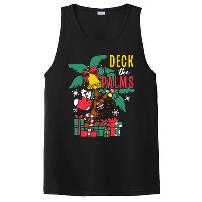 Deck The Palms Island Ocean Beach Merry Christmas Meaningful Gift PosiCharge Competitor Tank