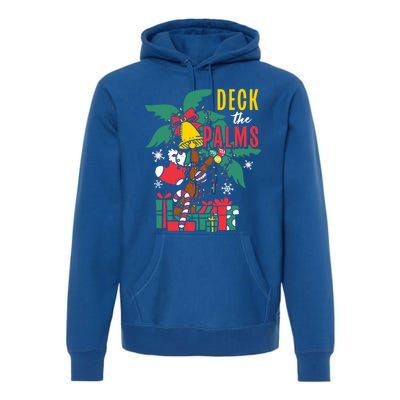 Deck The Palms Island Ocean Beach Merry Christmas Meaningful Gift Premium Hoodie