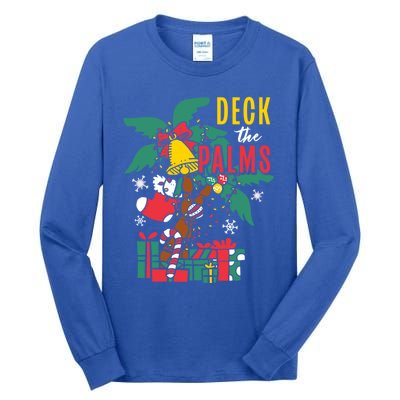 Deck The Palms Island Ocean Beach Merry Christmas Meaningful Gift Tall Long Sleeve T-Shirt