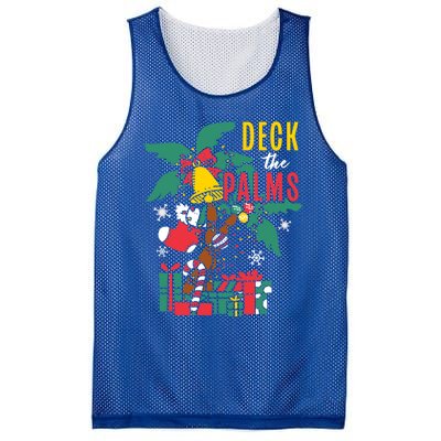 Deck The Palms Island Ocean Beach Merry Christmas Meaningful Gift Mesh Reversible Basketball Jersey Tank