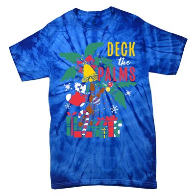 Deck The Palms Island Ocean Beach Merry Christmas Meaningful Gift Tie-Dye T-Shirt